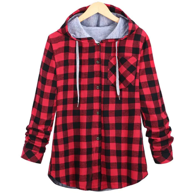 Chic Plaid Hoodie Jacket