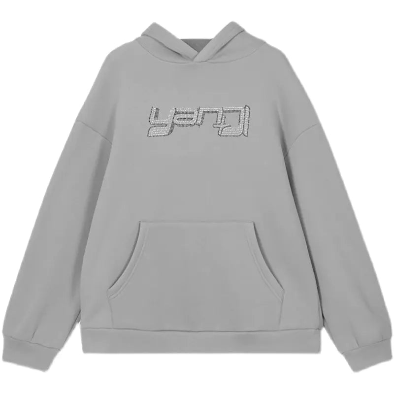 Glam Letter Rhinestone Hoodie