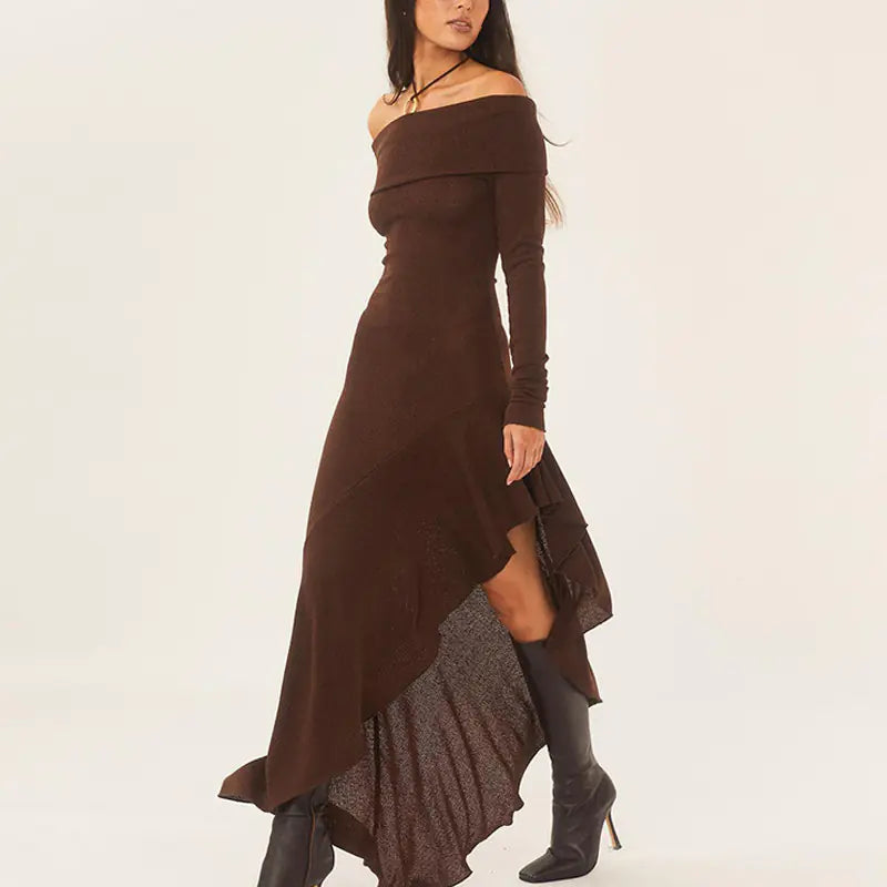 Asymmetric Off-Shoulder Dress