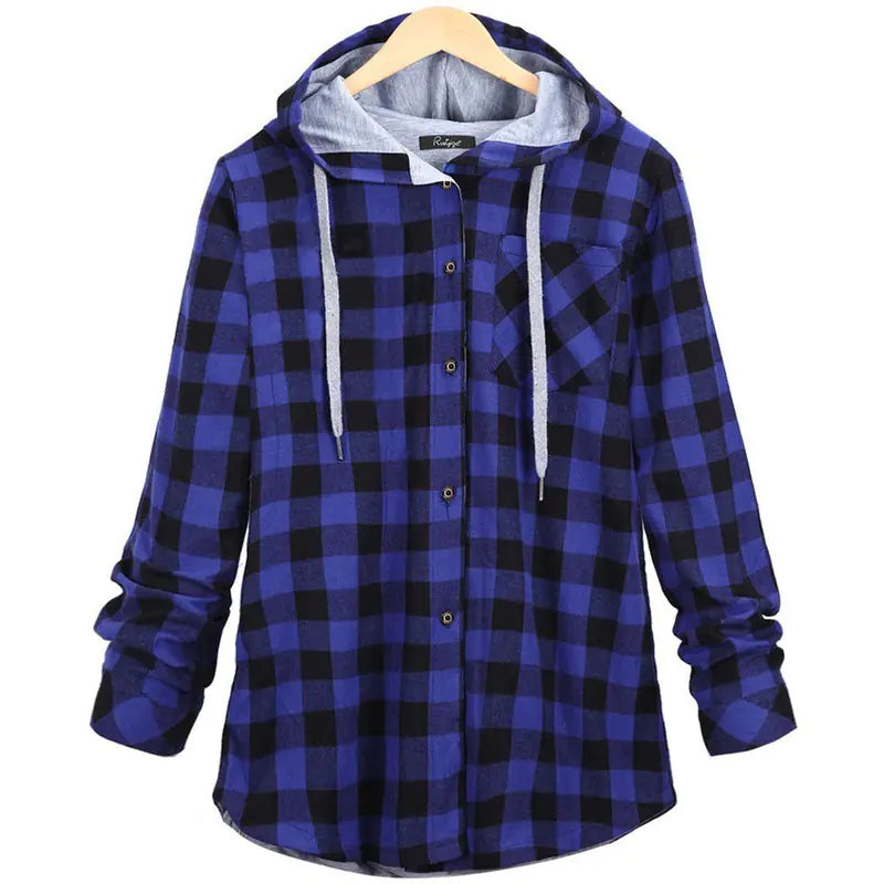 Chic Plaid Hoodie Jacket