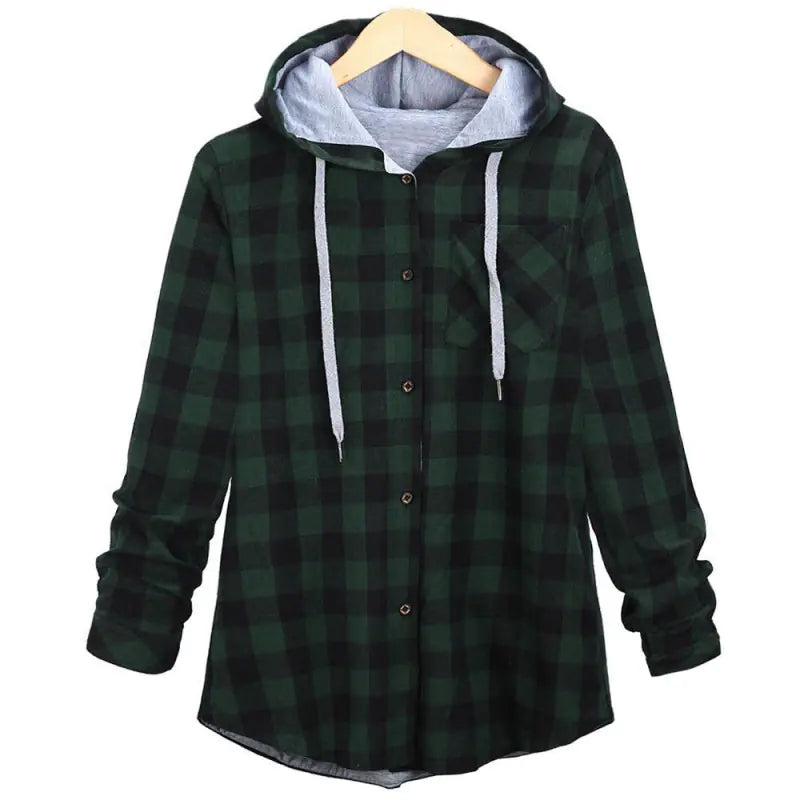 Chic Plaid Hoodie Jacket