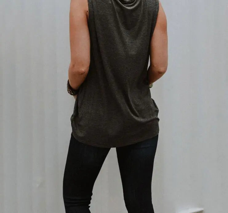 Rainbow Script Sleeveless Cotton Top