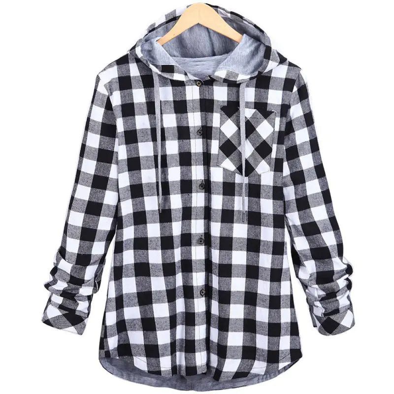 Chic Plaid Hoodie Jacket